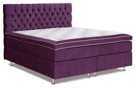 Boxspringbett MINDORO, Box: Bonellfederkern, Matratze: Taschenfederkern, Top Matress: Schaumstoff - Abmessung: 160 x 200 cm - Farbe: Violett