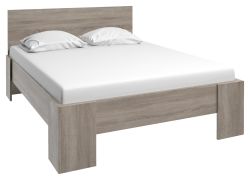 Doppelbett Selun 20, Farbe: Eiche Trüffel - 180 x 200 cm (B x L)
