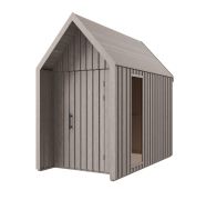 Gartenhütte mit  Fenster aus Sicherheitsglas | Grau-Braun | 162,4 x 207,7 cm | Grundfläche: 4,50 m² | Skandinavischer Style | Satteldach | Fichtenholz | Malmö 18