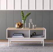 Couchtisch Humboldt 09 | Farbe: Eiche Cremona / Kaschmir | Beine: Metall | für Wohnzimmer | Maße: 90 x 60 x 40 cm | ABS-Kanten | 2 Fächer | sehr geräumig