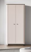 Schrank | Farbe: Kaschmir / Eiche Windmill dunkel | Soft-Close-Funktion | 1 Kleiderstange | 2 Fächer | Maße: 92 x 53 x 200 cm | Griffe: Metall