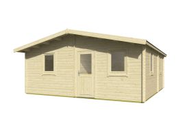 Gartenhaus Ötscher 01 inkl. Fußboden - 40 mm Blockbohlenhaus, Grundfläche: 35,40 m², Satteldach, 6 Fenster mit Doppelverglasung aus Isolierglas