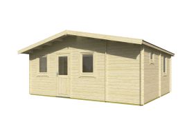 Gartenhaus Jauerling 01 inkl. Fußboden - 40 mm Blockbohlenhaus, Grundfläche: 29,75 m², Satteldach, 5 Fenster mit Doppelverglasung aus Isolierglas