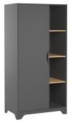 Drehtürenschrank / Kleiderschrank Majvi 02, Farbe: Grau / Eiche - Abmessungen: 190 x 89 x 52 cm (H x B x T)