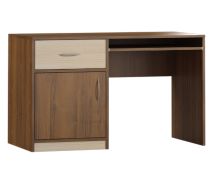 Schreibtisch Pasuruan 19, Farbe: Nuss / Ahorn - Abmessungen: 76 x 124 x 60 cm (H x B x T)