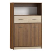 Kommode Pasuruan 05, Farbe: Nuss / Ahorn - Abmessungen: 130 x 85 x 37 cm (H x B x T)