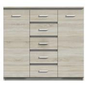 Kommode Pamulang 04, Farbe: Sonoma Eiche - Abmessungen: 112 x 122 x 40 cm (H x B x T)