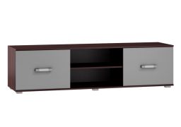 TV-Unterschrank Tabubil 10, Farbe: Wenge / Grau - Abmessungen: 48 x 180 x 48 cm (H x B x T)
