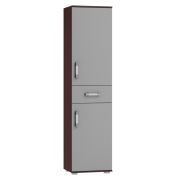 Schrank Tabubil 24, Farbe: Wenge / Grau - Abmessungen: 200 x 50 x 41 cm (H x B x T)