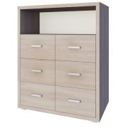 Kommode Kerowagi 22, Farbe: Sonoma Eiche - Abmessungen: 120 x 100 x 41 cm (H x B x T)
