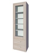 Vitrine Kerowagi 05, Farbe: Sonoma Eiche - Abmessungen: 200 x 60 x 41 cm (H x B x T)