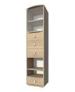 Vitrine Rabaul 29, Farbe: Sonoma Eiche - Abmessungen: 200 x 49 x 40 cm (H x B x T)