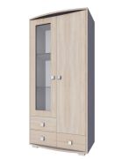 Vitrine Rabaul 36, Farbe: Sonoma Eiche - Abmessungen: 167 x 80 x 40 cm (H x B x T)