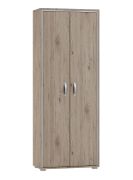 Schrank Cianjur 13, Farbe: Eiche / Weiß - Abmessungen: 209 x 70 x 40 cm (H x B x T)