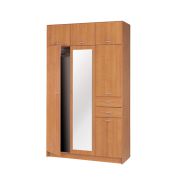Drehtürenschrank / Kleiderschrank Sepatan 09, Farbe: Erle - Abmessungen: 220 x 130 x 55 cm (H x B x T)