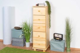 Kommode Kiefer massiv Vollholz natur 032 - Abmessung 122 x 40 x 42 cm (H x B x T)