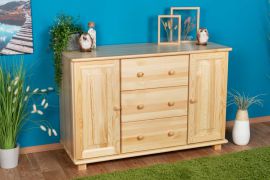 Kommode Kiefer massiv Vollholz natur 045 - Abmessung 78 x 118 x 47 cm (H x B x T)