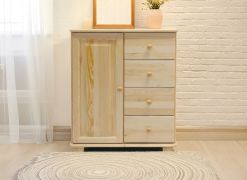Kommode Kiefer massiv Vollholz natur 050 - Abmessung 100 x 100 x 42 cm (H x B x T)