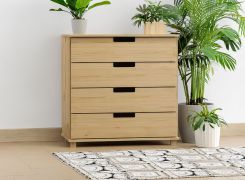 Kommode Kiefer massiv Vollholz natur 003 - Abmessung 100 x 100 x 42 cm (H x B x T)