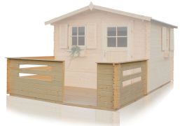 Terrasse für Gartenhaus Robusto - 3,16 x 2,05 Meter aus 28 mm Blockbohlen