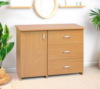 Kommode Kebumen 23, Farbe: Erle - Abmessungen: 71 x 90 x 40 cm (H x B x T)