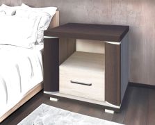 Nachtkommode Aitape 13, Farbe: Sonoma Eiche dunkel / Sonoma Eiche hell - Abmessungen: 43 x 50 x 40 cm (H x B x T)