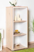 Regal Cianjur 10, Farbe: Eiche / Weiß - Abmessungen: 108 x 45 x 40 cm (H x B x T)