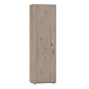 Schrank Cianjur 15, Farbe: Eiche / Weiß - Abmessungen: 209 x 50 x 40 cm (H x B x T)