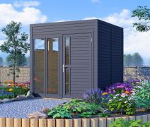 Gartenhaus Jena 04 inkl. Fußboden, Anthrazit - Elementgartenhaus, Nutzfläche: 5,1 m²