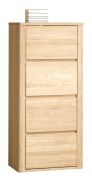 Kommode Jussara 14 | Farbe: Hellbraun | Eiche teilmassiv geölt | 69 x 42 x 150 cm (L x T x H) | 4 Schubladen | Push to open 