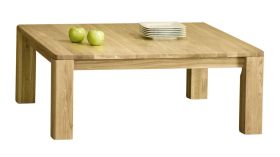 Couchtisch Jussara 15, Farbe: Natur, Eiche massiv – 100 x 100 x 39 cm (B x T x H)