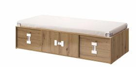 Kinderbett / Jugendbett Garian 15, Farbe: Eiche / Weiß - Liegefläche: 90 x 200 cm (B x L)