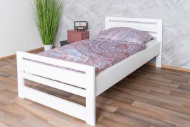 Elegantes Einzelbett, bequemes Gästebett Buche Vollholz 115C, in Weiß, inkl. Lattenrost, Liegefläche 200 x 100 cm, stabil, hochwertig verarbeitet