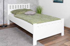 Modernes Einzelbett, weißes Gästebett Kiefer Massivholz 68, inkl. Lattenrost, Liegefläche 100 x 200 cm, robust und langlebig, einfache Montage