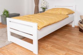 Einzelbett, modernes Gästebett Kiefer Vollholz 72, in Weiß, inkl. Lattenrost, Liegefläche 80 x 200 cm, hohe Holzqualität, gut kombinierbar