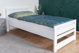 Weißes Einzelbett, bequemes Gästebett Kiefer Massivholz 72, inkl. Lattenrost, Matratzenmaße 90 x 200 cm, hochwertig verarbeitet, robust