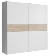 Schiebetürenschrank / Kleiderschrank Pibor 20, Farbe: Weiß / Sonoma Eiche - Abmessungen: 191 x 170 x 61 cm (H x B x T)