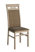 Stuhl Kamor 18, Farbe: Eiche Sonoma / Braune Polsterung - 100 x 42 x 41 cm (H x B x T)