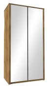 Drehtürenschrank / Kleiderschrank Selun 23, Farbe: Eiche Dunkelbraun - Abmessungen: 197 x 113 x 53 cm (H x B x T)