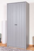 Drehtürenschrank / Kleiderschrank Segnas 09, Farbe: Grau - 198 x 90 x 53 cm (H x B x T)