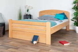 Einzelbett / Gästebett "Easy Premium Line" K7 inkl.1 Abdeckblende, 140 x 200 cm Buche Vollholz massiv Natur
