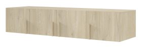 Schrankaufsatz für Kleiderschrank Edegem 01 |  200 x 61 x 40 cm | Farbe: Eiche Cremona | 4 Türen | 3 Fächer | ABS-Kanten