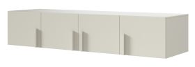 Schrankaufsatz für Kleiderschrank Edegem 01 |  200 x 61 x 40 cm | Farbe: Kaschmir | 4 Türen | 3 Fächer | ABS-Kanten