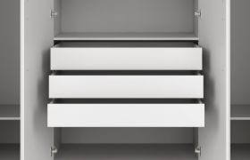 Schubladen für Kleiderschrank Edegem 01 | 3 Stück | Farbe: Platingrau