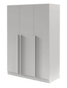 3-türiger Kleiderschrank | Farbe: Platingrau |mit 2 Schubladen | 1 Kleiderstange | 150 x 61 x 210 cm | 6 Einlegeböden | ABS-Kanten | Edegem 02