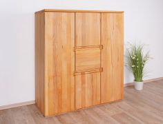 Hohe Kommode Kapiti 21 mit Soft Close System, ausgezeichnete Qualität, Kernbuche Massivholz geölt, Maße: 129 x 111 x 45 cm, vier Türen, eine Schublade
