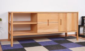 Kommode Wellsford 19 Kernbuche massiv geölt - Abmessungen: 64 x 142 x 46 cm (H x B x T)