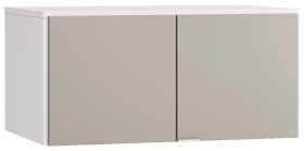 Aufsatz für zweitürigen Kleiderschrank Bellaco 38, Farbe: Weiß / Grau- Abmessungen: 45 x 93 x 57 cm (H x B x T)