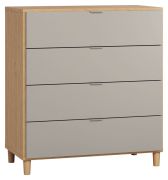 Kommode Nanez 07, Farbe: Eiche / Grau - Abmessungen: 100 x 90 x 47 cm (H x B x T)