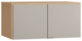 Aufsatz für zweitürigen Kleiderschrank Nanez 13, Farbe: Eiche / Grau - Abmessungen: 45 x 93 x 57 cm (H x B x T)
